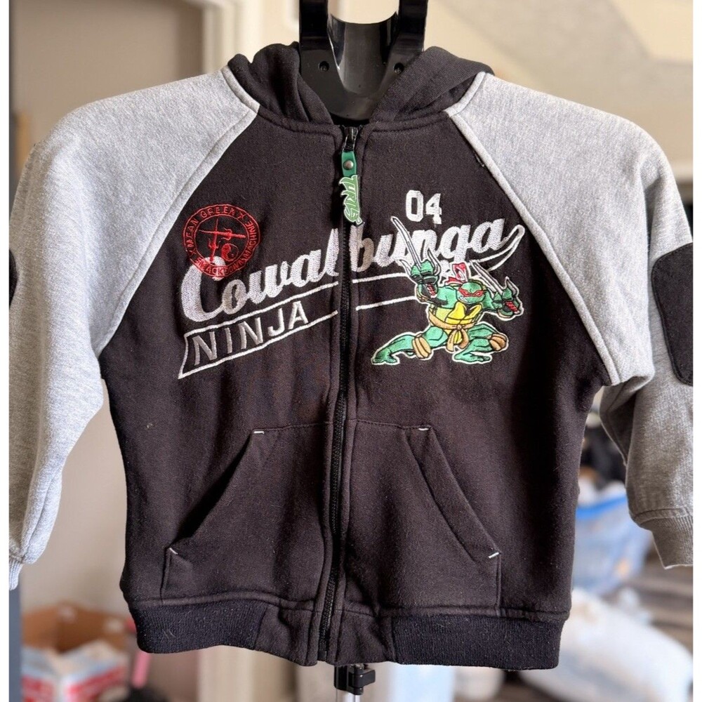 Vintage 2005 Teenage Mutants Ninja Turtles Boys Zip Up Hoodie SZ 5 Cowabunga!